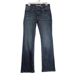 Wrangler Boot Cut Jeans Juniors 7 30x32" Dark Wash Stretch Denim Western Casual
